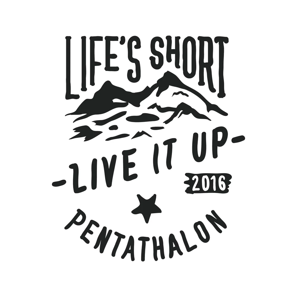 Life's Short, Pentathlon 2016, logo and shirt